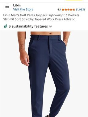 Libian Men's Slim Athletic Joggers - Navy Blue